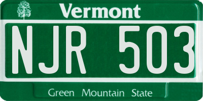 VT license plate NJR503