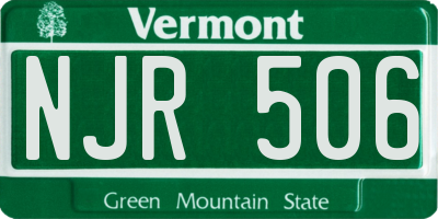 VT license plate NJR506