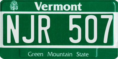 VT license plate NJR507