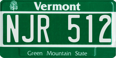 VT license plate NJR512