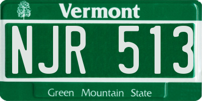 VT license plate NJR513