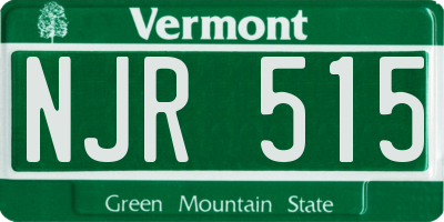 VT license plate NJR515