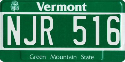 VT license plate NJR516