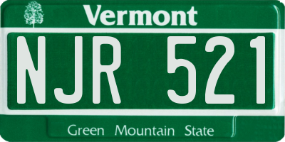 VT license plate NJR521