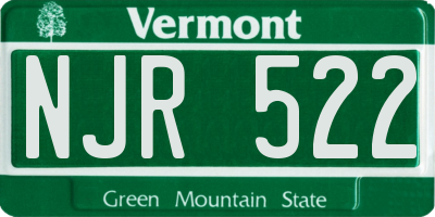 VT license plate NJR522