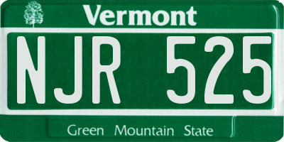 VT license plate NJR525