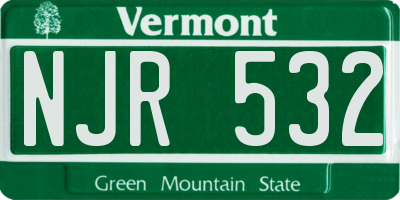 VT license plate NJR532