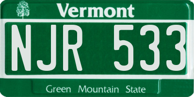 VT license plate NJR533