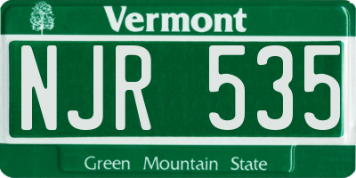 VT license plate NJR535