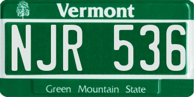 VT license plate NJR536