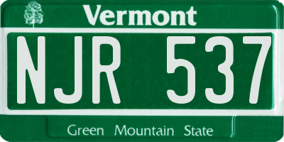VT license plate NJR537