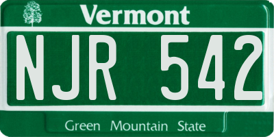 VT license plate NJR542