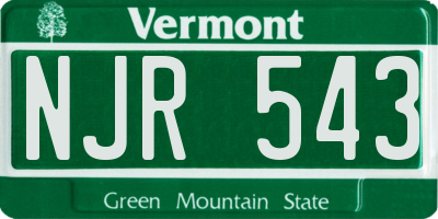 VT license plate NJR543