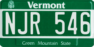 VT license plate NJR546