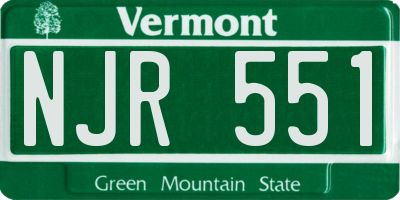 VT license plate NJR551