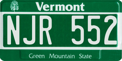 VT license plate NJR552
