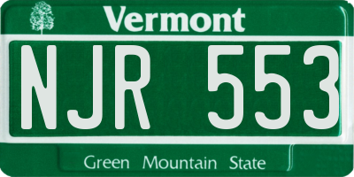 VT license plate NJR553
