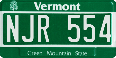 VT license plate NJR554