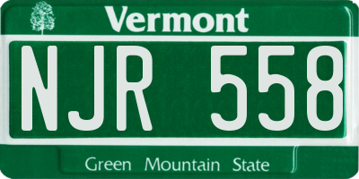 VT license plate NJR558