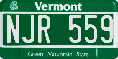 VT license plate NJR559