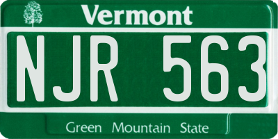 VT license plate NJR563