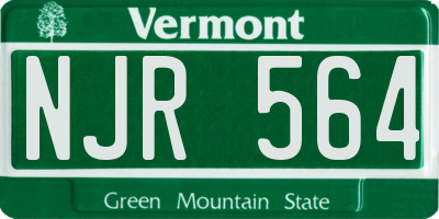 VT license plate NJR564