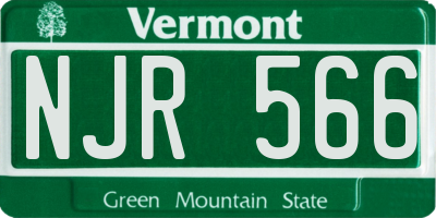 VT license plate NJR566