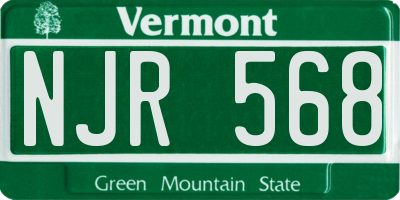 VT license plate NJR568