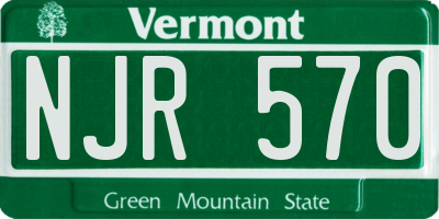 VT license plate NJR570