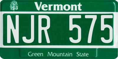 VT license plate NJR575