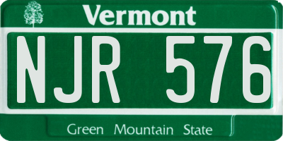 VT license plate NJR576
