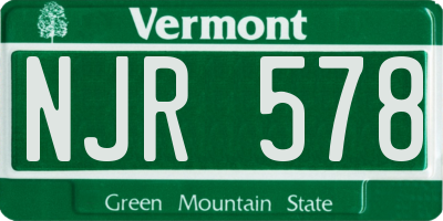VT license plate NJR578