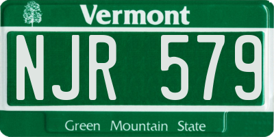 VT license plate NJR579