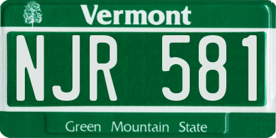 VT license plate NJR581
