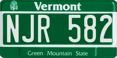 VT license plate NJR582