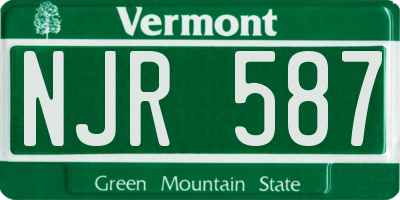 VT license plate NJR587