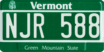 VT license plate NJR588