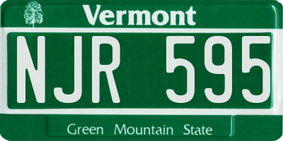 VT license plate NJR595
