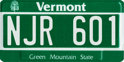 VT license plate NJR601