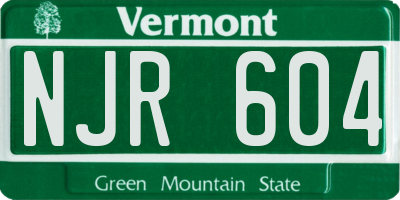 VT license plate NJR604