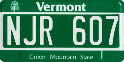 VT license plate NJR607