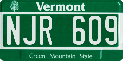 VT license plate NJR609