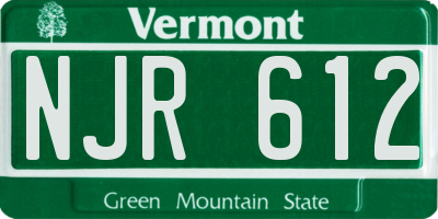 VT license plate NJR612