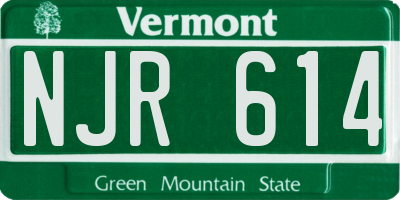 VT license plate NJR614