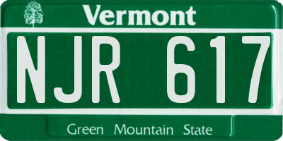VT license plate NJR617