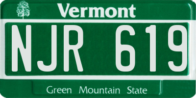 VT license plate NJR619