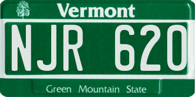 VT license plate NJR620