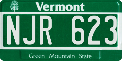 VT license plate NJR623