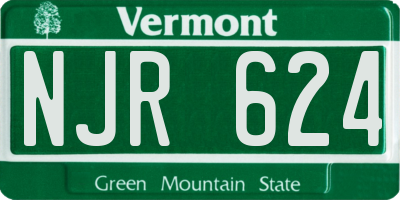 VT license plate NJR624