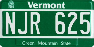 VT license plate NJR625